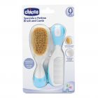 Chicco, Brush & Comb, With Anti-Slip Handle, From Birth, Light Blue - 1 Kit