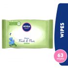 Nivea Baby Wipes, Fresh & Pure, With Aloe Vera Extract - 63 Pcs