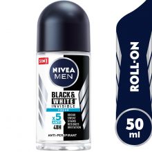 Nivea, Antiperspirant, Deodorant, Roll On, Black & White, For Men - 50 Ml