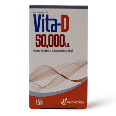Vita-D 50,000 IU, Vitamin D Supplement, For Bone Health - 15 Tablets