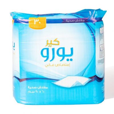 يورو كير، مفارش صحية للسرير، 60*90 سم - 30 قطعة