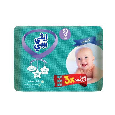 Evy Baby, Wipes, Creamy, Eco Pack 3X50 Pcs - 1 Kit