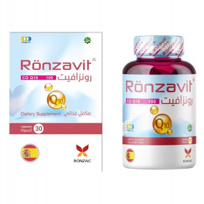 رونزافيت، مكمل غذائي، كو إنزيم كيو 10، 100 مجم، مضاد للأكسدة - 30 كبسولة